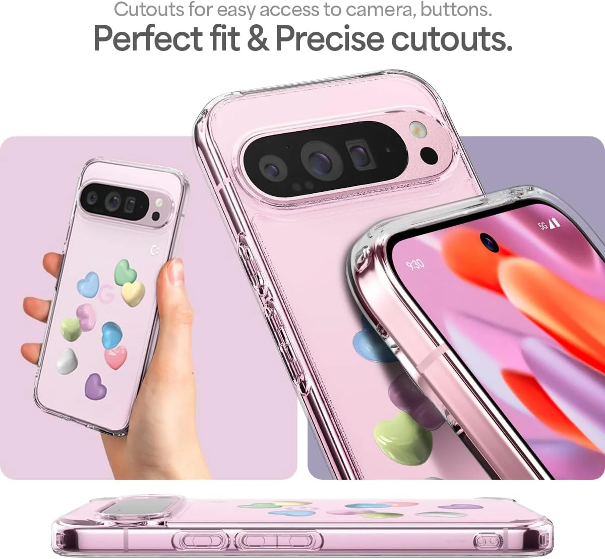 Spigen Ultra Hybrid Google Pixel 9 Pro XL Hoesje Back Cover Candy Hearts afbeelding 5