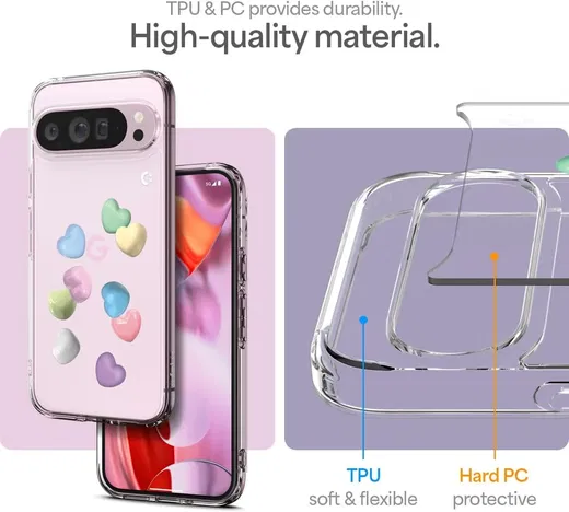 Spigen Ultra Hybrid Google Pixel 9 Pro XL Hoesje Back Cover Candy Hearts afbeelding 6