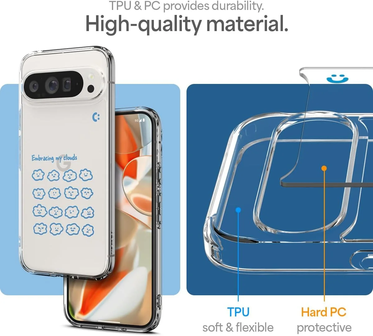 Spigen Ultra Hybrid Google Pixel 9 Pro XL Hoesje Back Cover Cloudy afbeelding 6