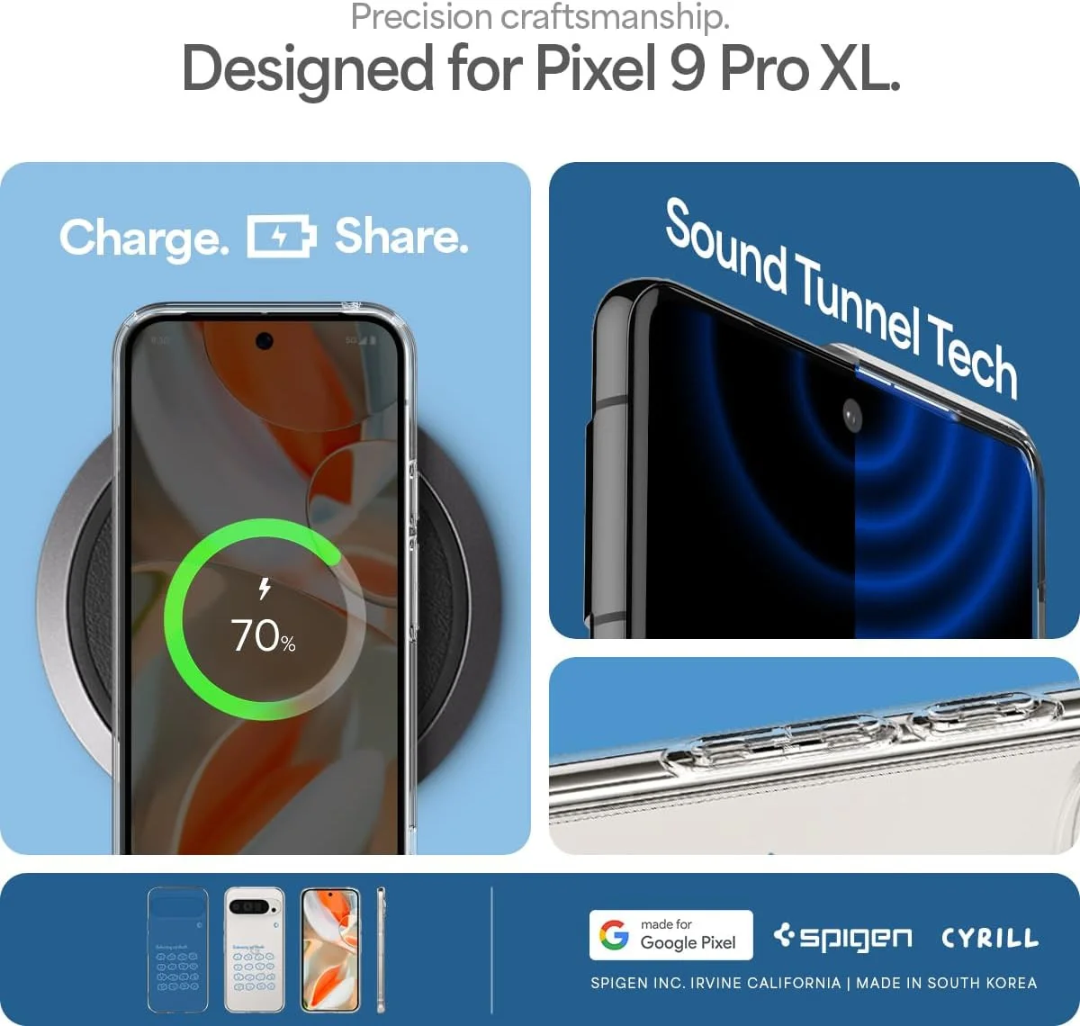 Spigen Ultra Hybrid Google Pixel 9 Pro XL Hoesje Back Cover Cloudy afbeelding 7