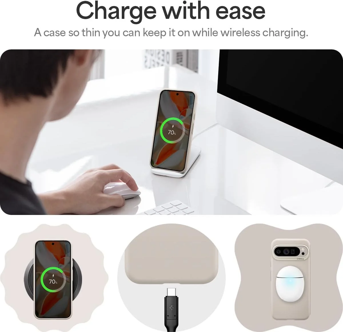 Spigen Cyrill Ultra Color Google Pixel 9 / 9 Pro Hoesje Back Cover Cream afbeelding 7
