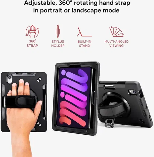 ZAGG Rugged Apple iPad Air 11 (2024/2025) 360° Draaibare Hoes Zwart afbeelding 3