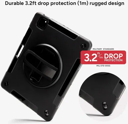 ZAGG Rugged iPad Pro 11 (2024/2025) 360° Draaibare Hoes Zwart afbeelding 5