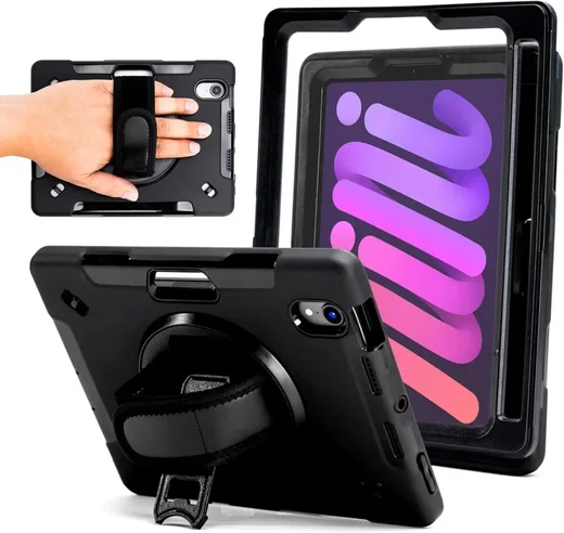 ZAGG Rugged Apple iPad Air 13 (24/25/26) 360° Draaibare Hoes Zwart afbeelding 1