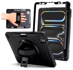 ZAGG Rugged iPad Pro 13 (2024/2025) 360° Draaibare Hoes Zwart afbeelding