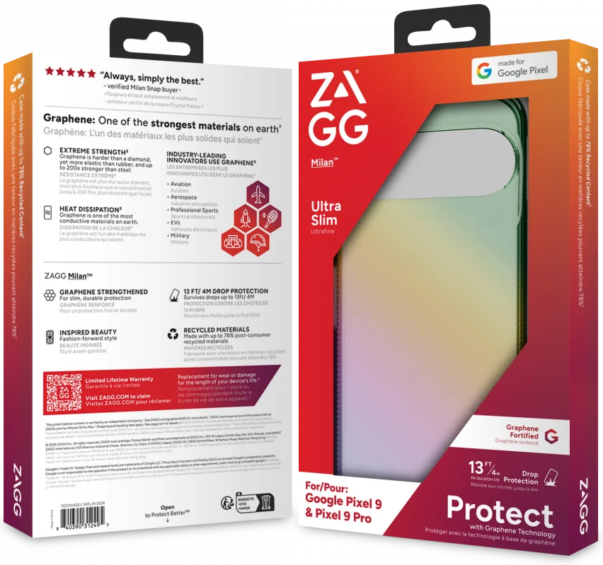 ZAGG Milan Google Pixel 9 Pro XL Hoesje Grafeen Back Cover Iridescent afbeelding 11