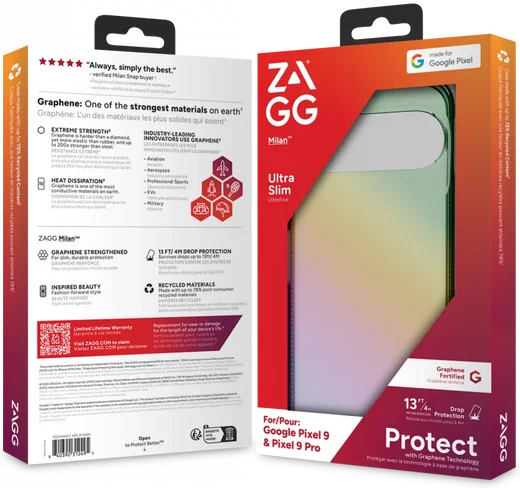 ZAGG Milan Google Pixel 9 Pro XL Hoesje Grafeen Back Cover Iridescent afbeelding 11