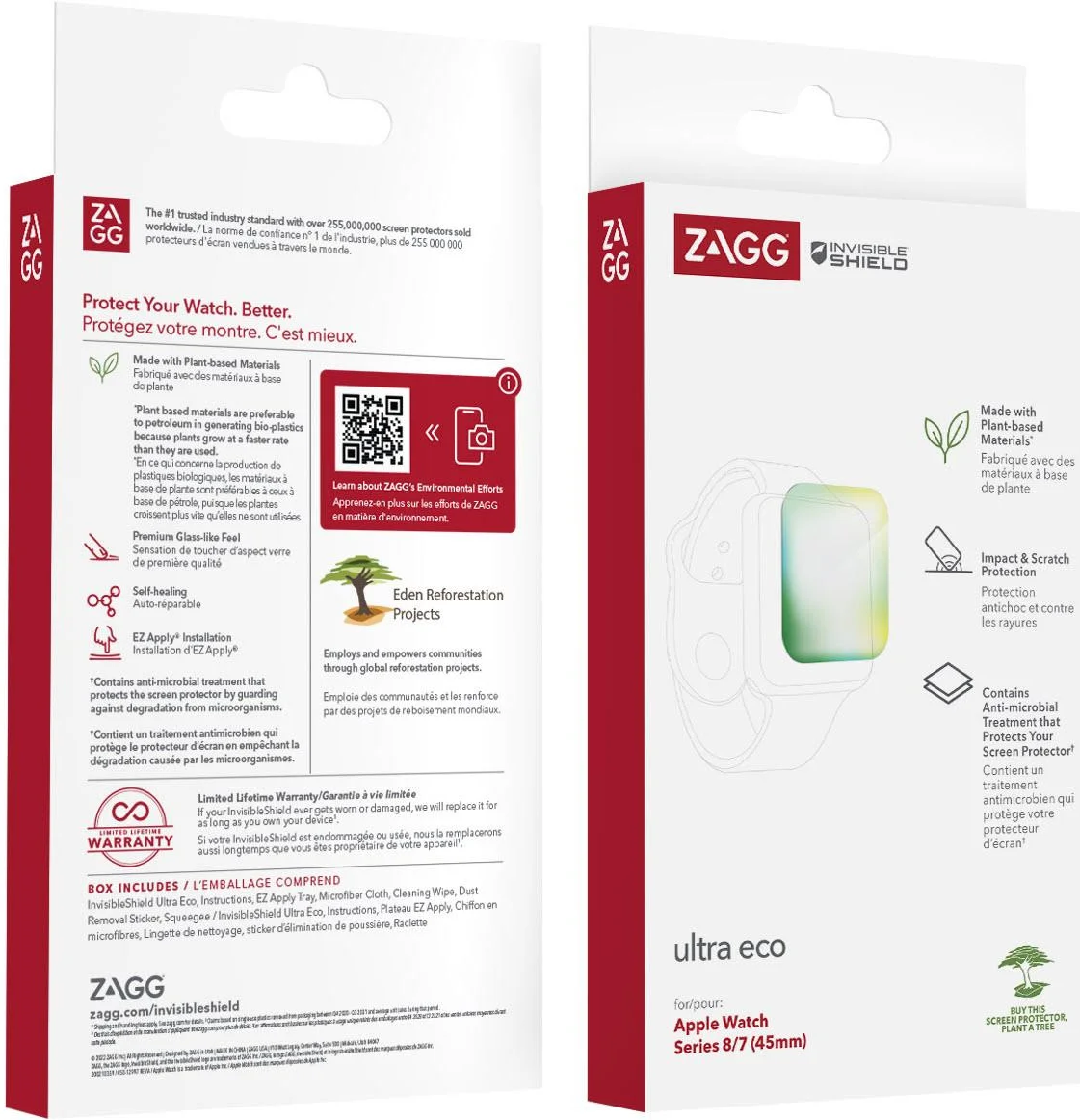 ZAGG InvisibleShield Ultra ECO Apple Watch Series 8/7 (45mm) Screenprotector afbeelding 2