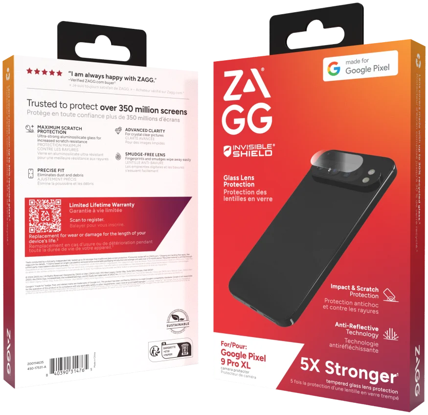 ZAGG InvisibleShield Glass Elite Google Pixel 9 Pro XL Camera Protector afbeelding 5