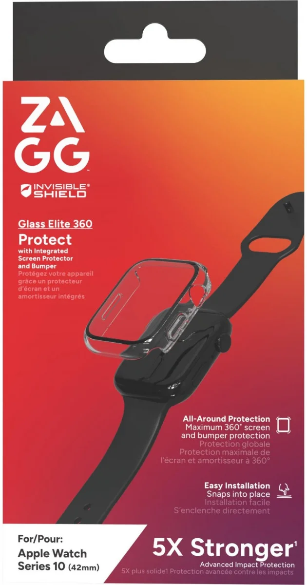 ZAGG Glass Elite 360 Apple Watch 11 / 10 42MM Screen Protector + Bumper afbeelding 1