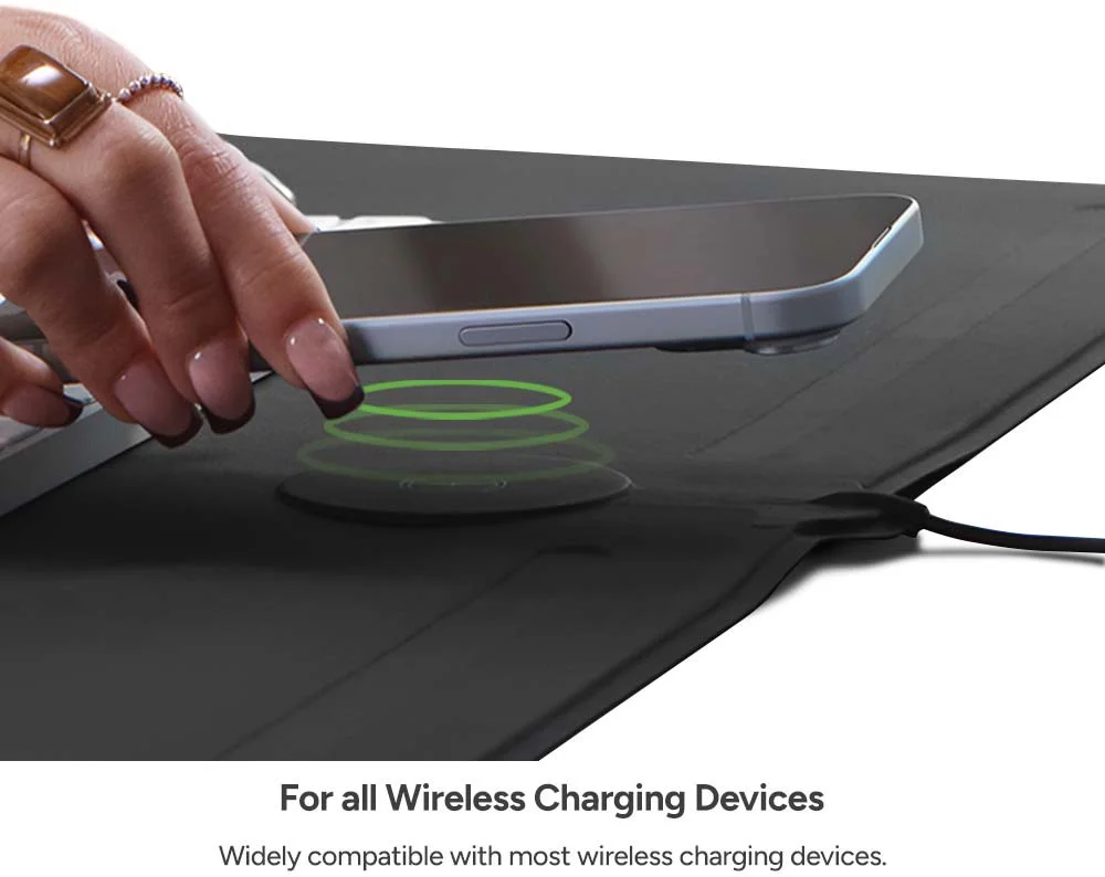 ZAGG Muismat voor Bureau/Kantoor met Draadloze Oplader 10W Zwart afbeelding 6