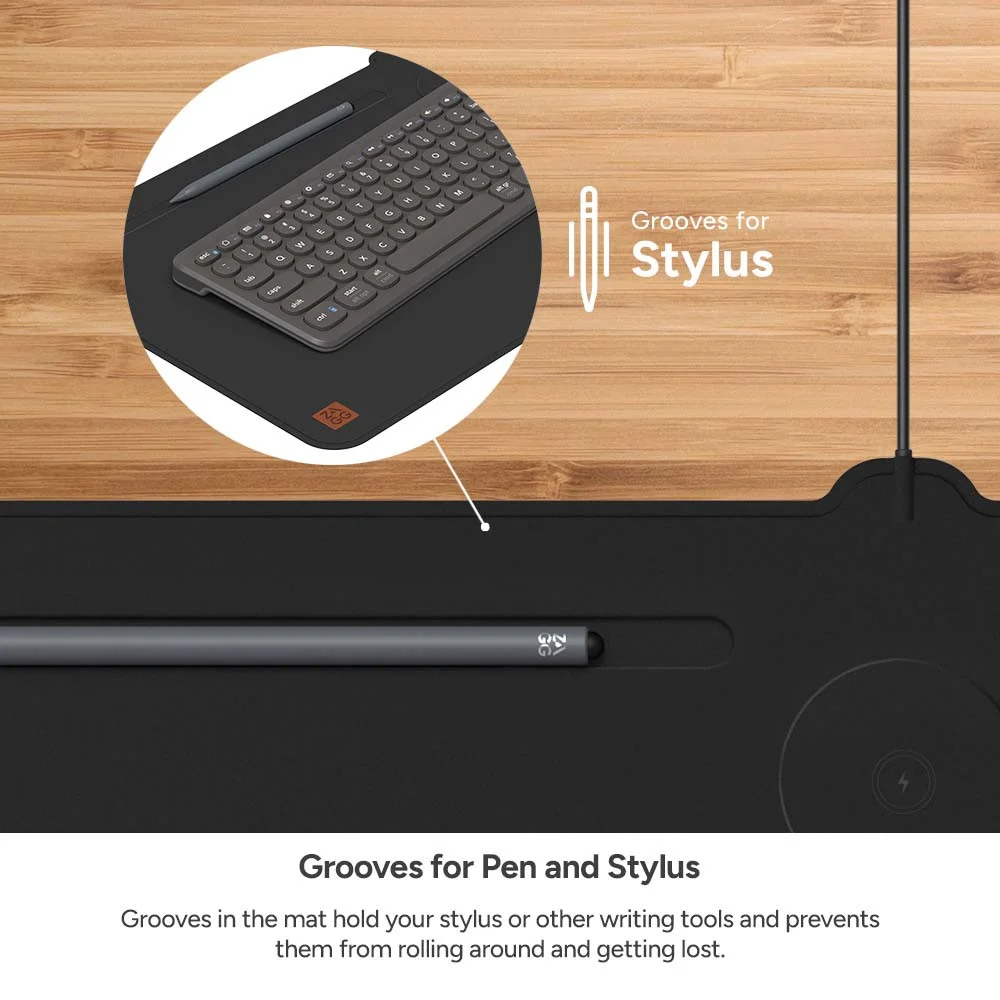 ZAGG Muismat voor Bureau/Kantoor met Draadloze Oplader 10W Zwart afbeelding 8