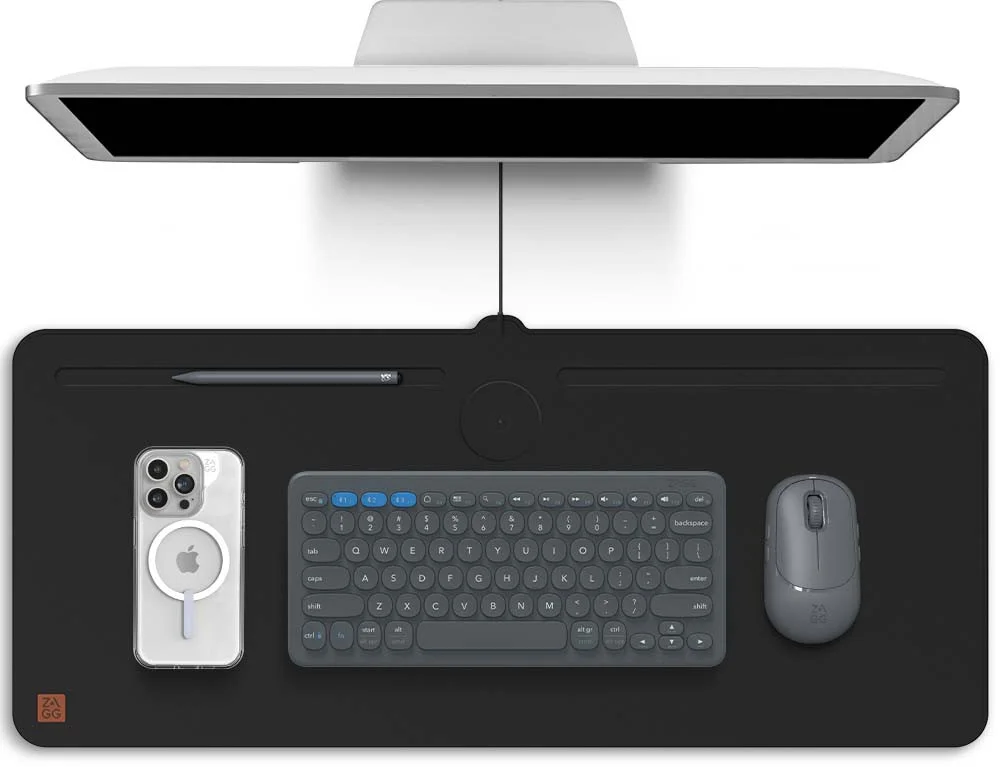 ZAGG Muismat voor Bureau/Kantoor met Draadloze Oplader 10W Zwart afbeelding 10