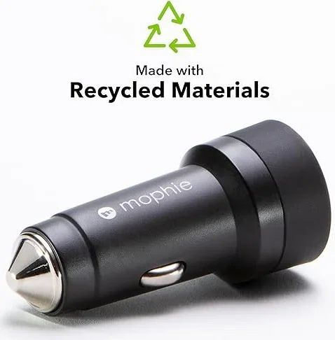 Mophie USB-C Duurzame Auto Snellader 30W Fast Charge Power Delivery (PD) Zwart afbeelding 2