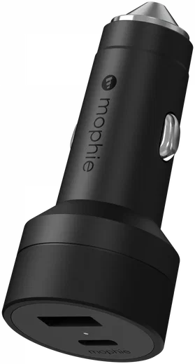 Mophie Fast Charge Auto Snellader 42W USB-C + USB-A Zwart afbeelding 1