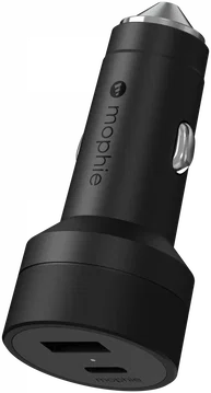Mophie Fast Charge Auto Snellader 42W USB-C + USB-A Zwart