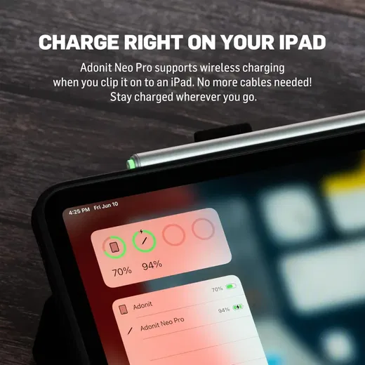 Adonit Neo Pro - Actieve Stylus Pen voor iPad - Zilver afbeelding 3