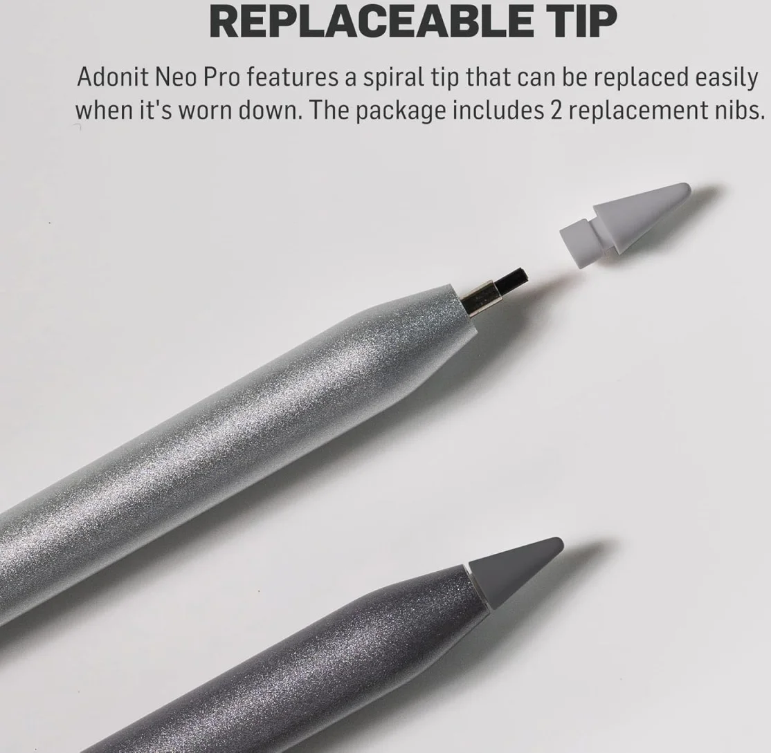 Adonit Neo Pro - Actieve Stylus Pen voor iPad - Zilver afbeelding 6