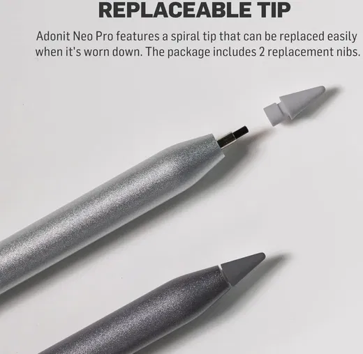 Adonit Neo Pro - Actieve Stylus Pen voor iPad - Zilver afbeelding 6