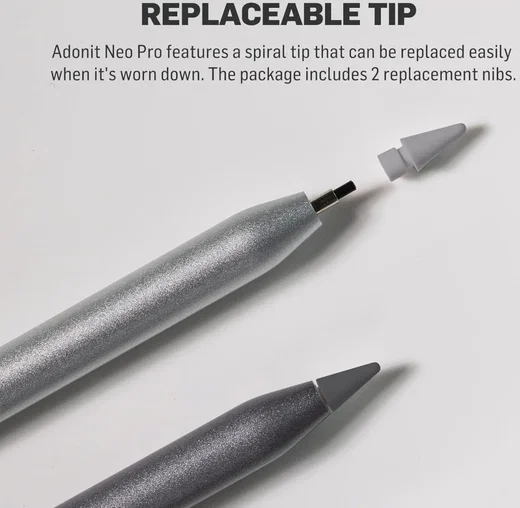 Adonit Neo Pro - Actieve Stylus Pen voor iPad - Grijs afbeelding 6