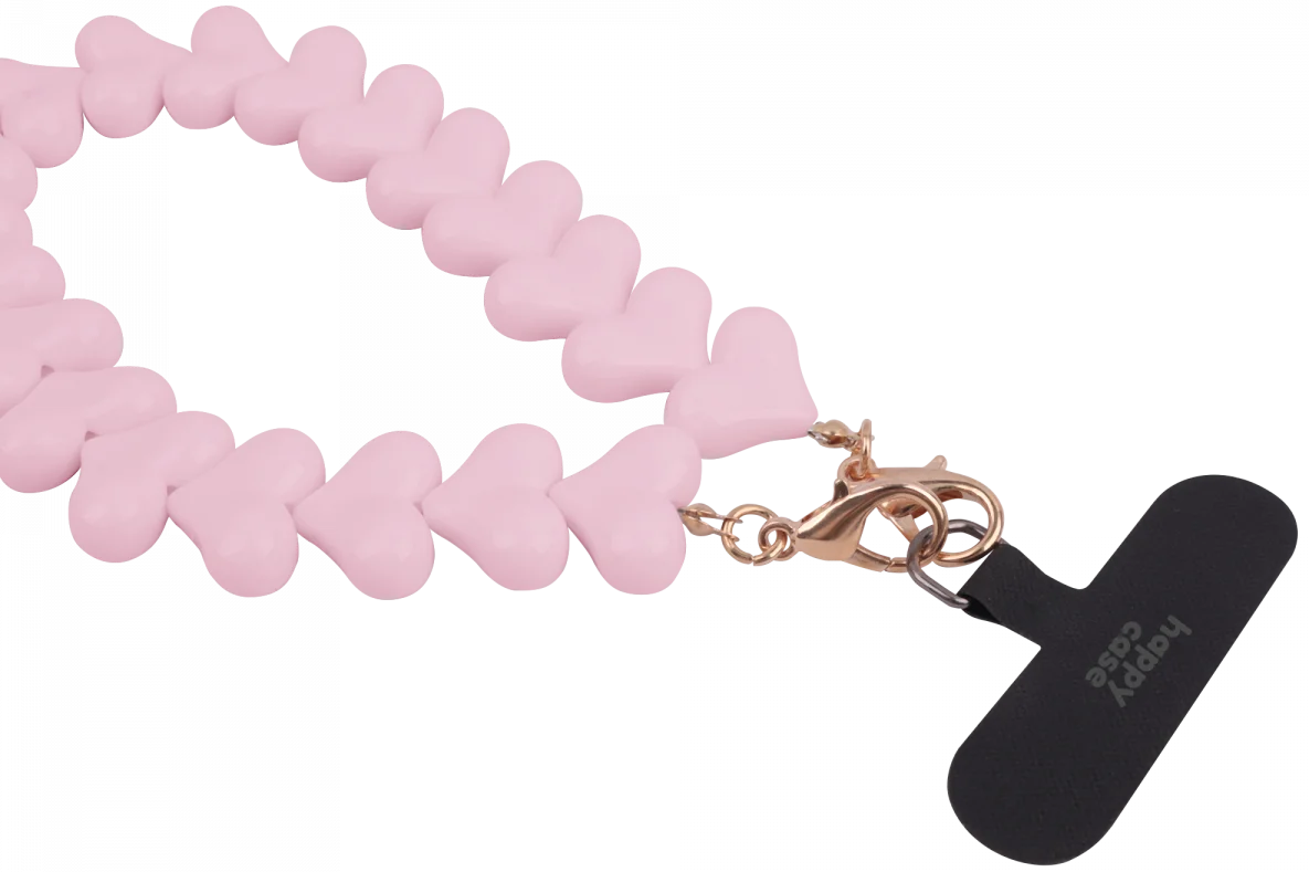 HappyCase Mykonos Universele Hartjes Armband Telefoonkoord (30CM) Roze afbeelding 14