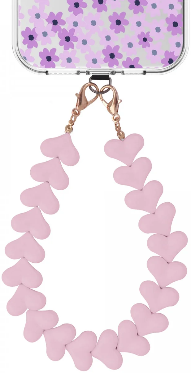 HappyCase Mykonos Universele Hartjes Armband Telefoonkoord (30CM) Roze afbeelding 11