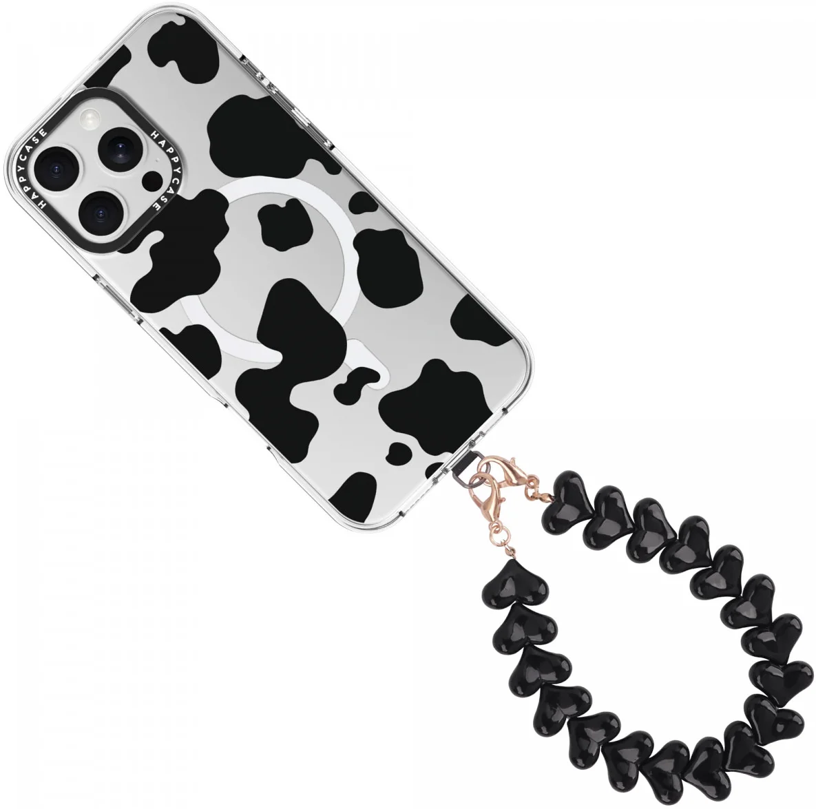 HappyCase Mykonos Universele Hartjes Armband Telefoonkoord (30CM) Zwart afbeelding 12