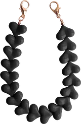 HappyCase Mykonos Universele Hartjes Armband Telefoonkoord (30CM) Zwart afbeelding