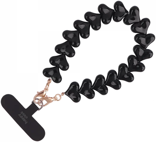HappyCase Mykonos Universele Hartjes Armband Telefoonkoord (30CM) Zwart afbeelding 14