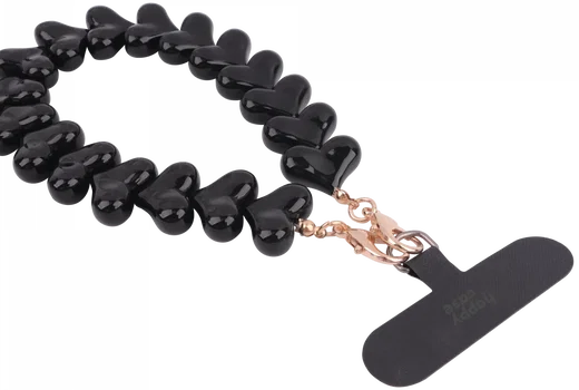 HappyCase Mykonos Universele Hartjes Armband Telefoonkoord (30CM) Zwart afbeelding 15