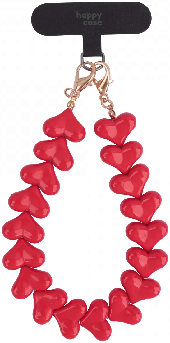 HappyCase Mykonos Universele Hartjes Armband Telefoonkoord (30CM) Rood afbeelding 13
