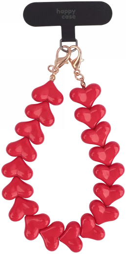 HappyCase Mykonos Universele Hartjes Armband Telefoonkoord (30CM) Rood afbeelding 13
