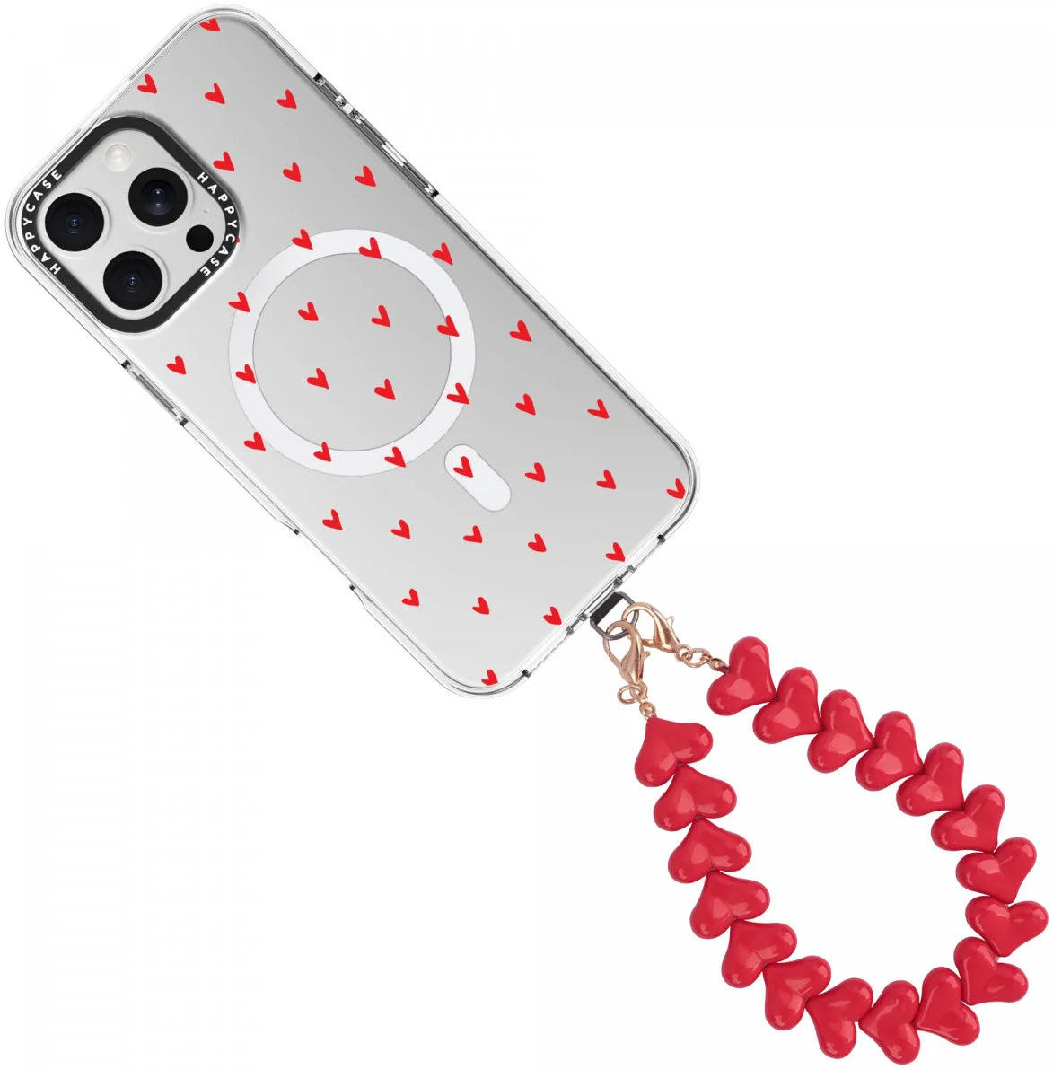 HappyCase Mykonos Universele Hartjes Armband Telefoonkoord (30CM) Rood afbeelding 12