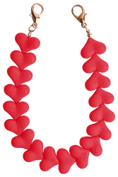 HappyCase Mykonos Universele Hartjes Armband Telefoonkoord (30CM) Rood afbeelding