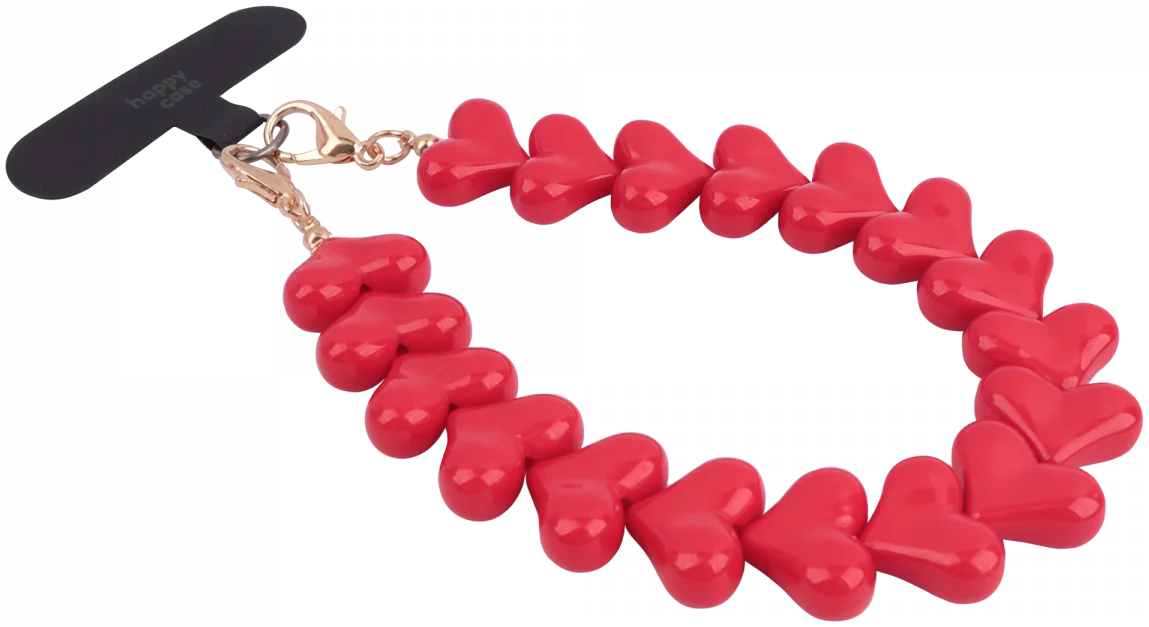 HappyCase Mykonos Universele Hartjes Armband Telefoonkoord (30CM) Rood afbeelding 14