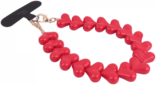 HappyCase Mykonos Universele Hartjes Armband Telefoonkoord (30CM) Rood afbeelding 14