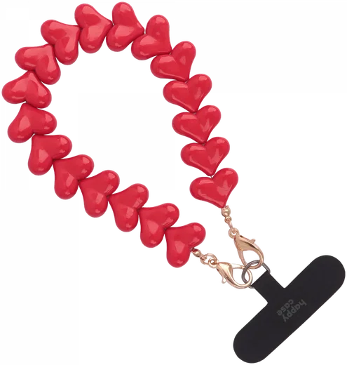 HappyCase Mykonos Universele Hartjes Armband Telefoonkoord (30CM) Rood afbeelding 15
