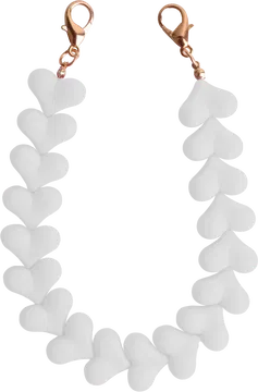 HappyCase Mykonos Universele Hartjes Armband Telefoonkoord (30CM) Wit