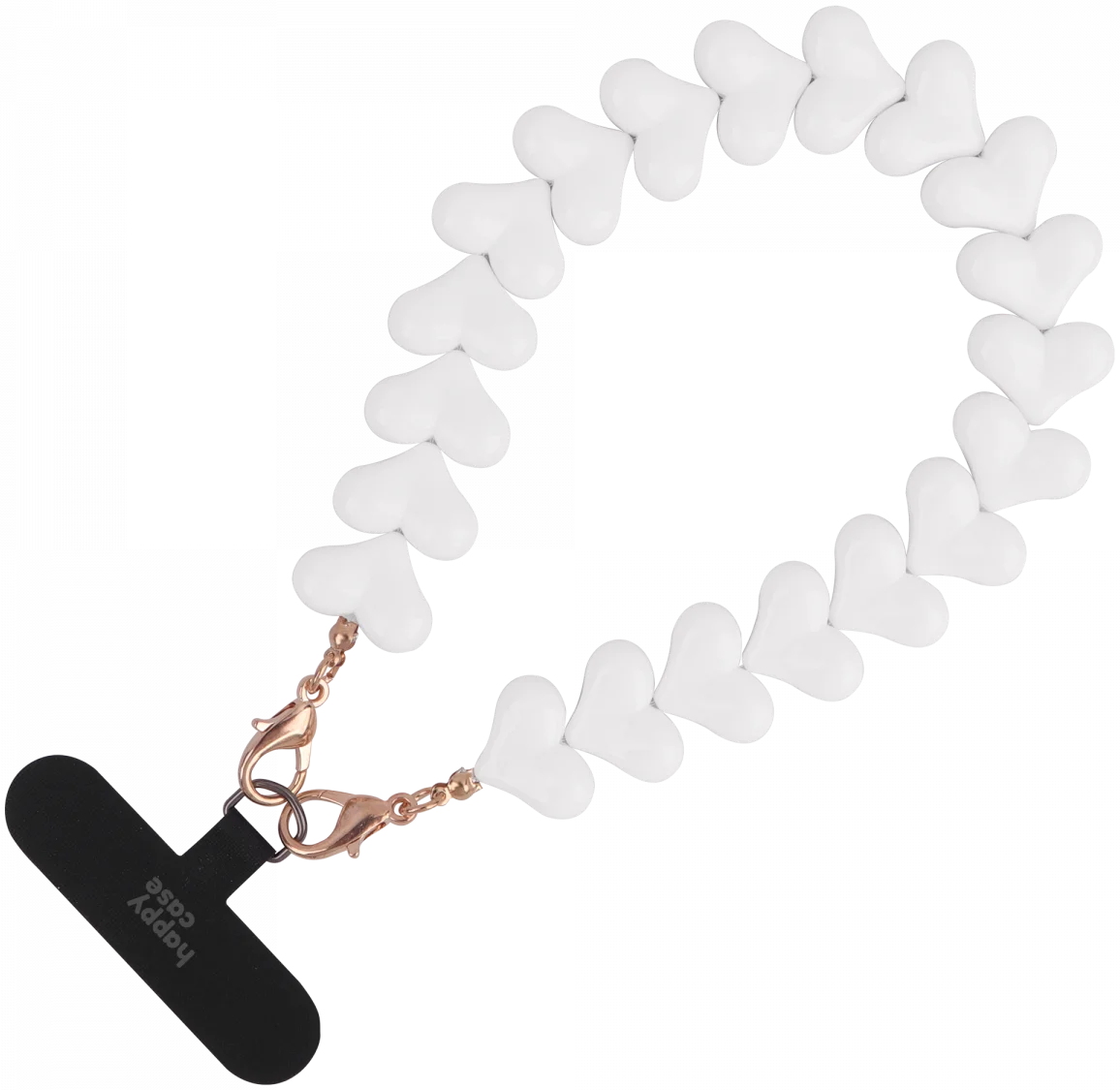 HappyCase Mykonos Universele Hartjes Armband Telefoonkoord (30CM) Wit afbeelding 13
