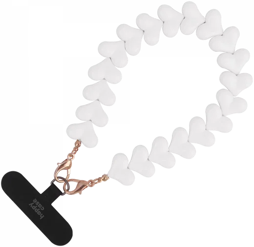 HappyCase Mykonos Universele Hartjes Armband Telefoonkoord (30CM) Wit afbeelding 13