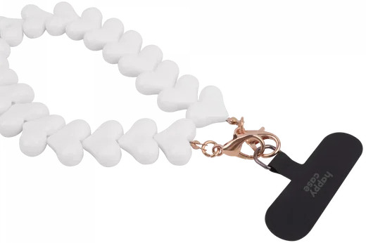 HappyCase Mykonos Universele Hartjes Armband Telefoonkoord (30CM) Wit afbeelding 14