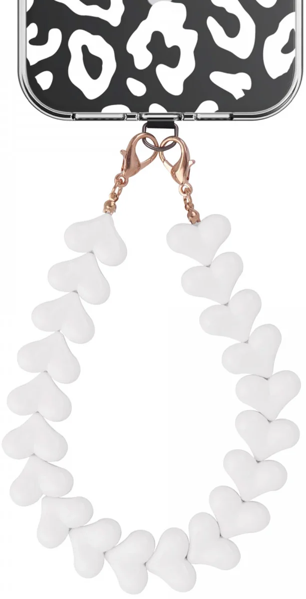 HappyCase Mykonos Universele Hartjes Armband Telefoonkoord (30CM) Wit afbeelding 11