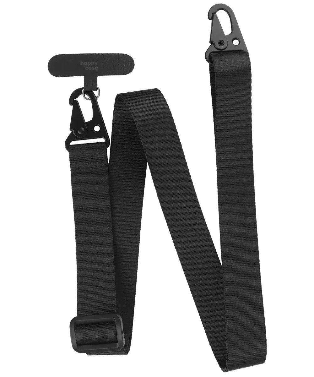 HappyCase Elba Universeel / Verstelbaar Keycord Telefoonkoord (120CM) Zwart afbeelding 10