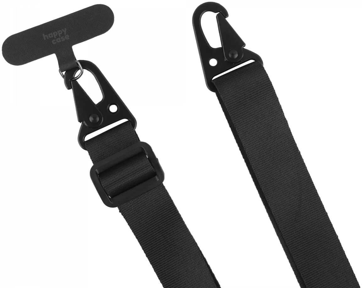 HappyCase Elba Universeel / Verstelbaar Keycord Telefoonkoord (120CM) Zwart afbeelding 14