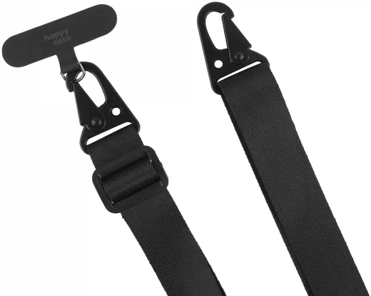 HappyCase Elba Universeel / Verstelbaar Keycord Telefoonkoord (120CM) Zwart afbeelding 14