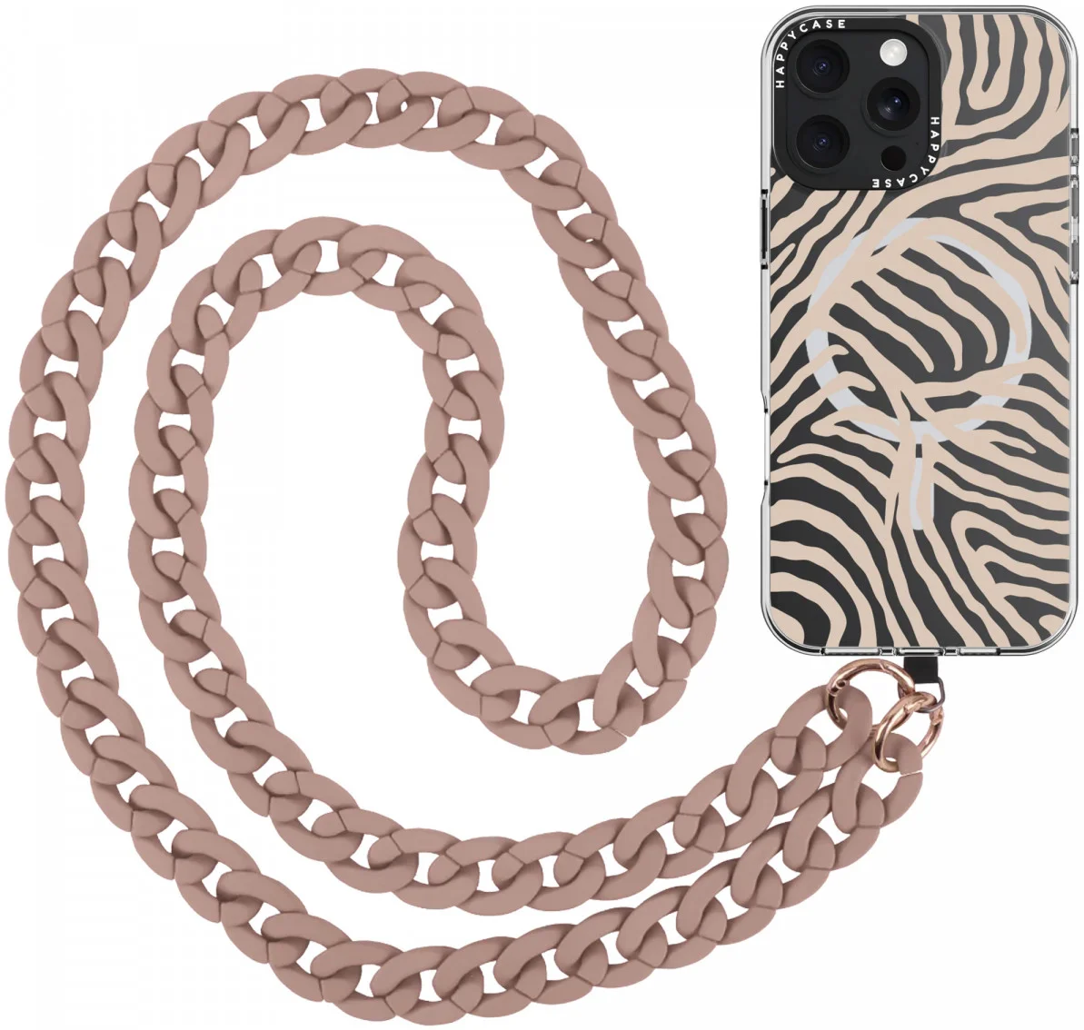 HappyCase Madeira Universele Crossbody Ketting Telefoonkoord (120CM) Beige afbeelding 1