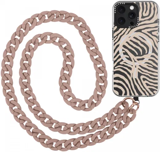 HappyCase Madeira Universele Crossbody Ketting Telefoonkoord (120CM) Beige afbeelding 1