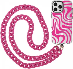 HappyCase Madeira Universele Crossbody Ketting Telefoonkoord (120CM) Roze afbeelding