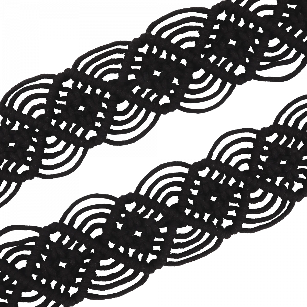 HappyCase Ibiza Universeel Stoffen Crossbody Telefoonkoord (120CM) Zwart afbeelding 12