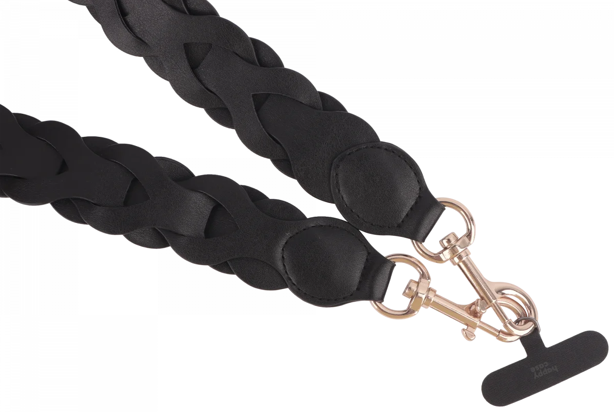 HappyCase Zanzibar Universeel Leren Riem Telefoonkoord (120CM) Zwart afbeelding 11